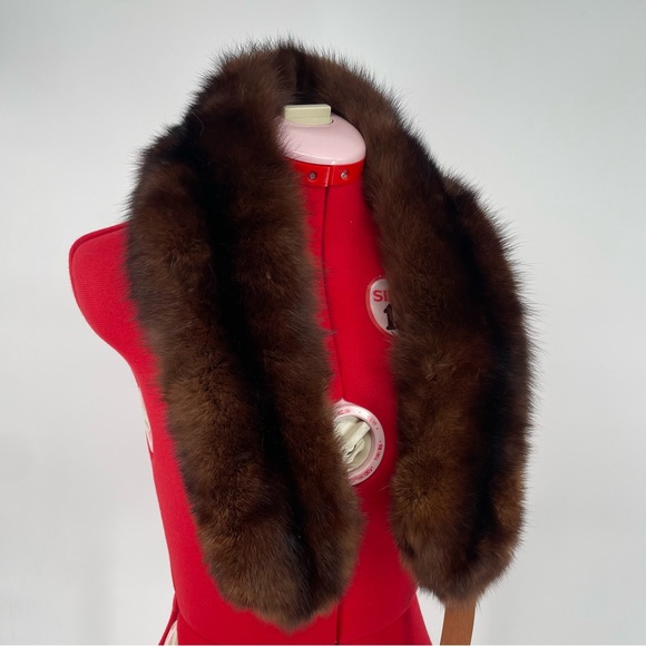 Vintage Chocolate Brown Authentic Mink Fur Collar / Stole Old Hollywood Glamour - Picture 5 of 10